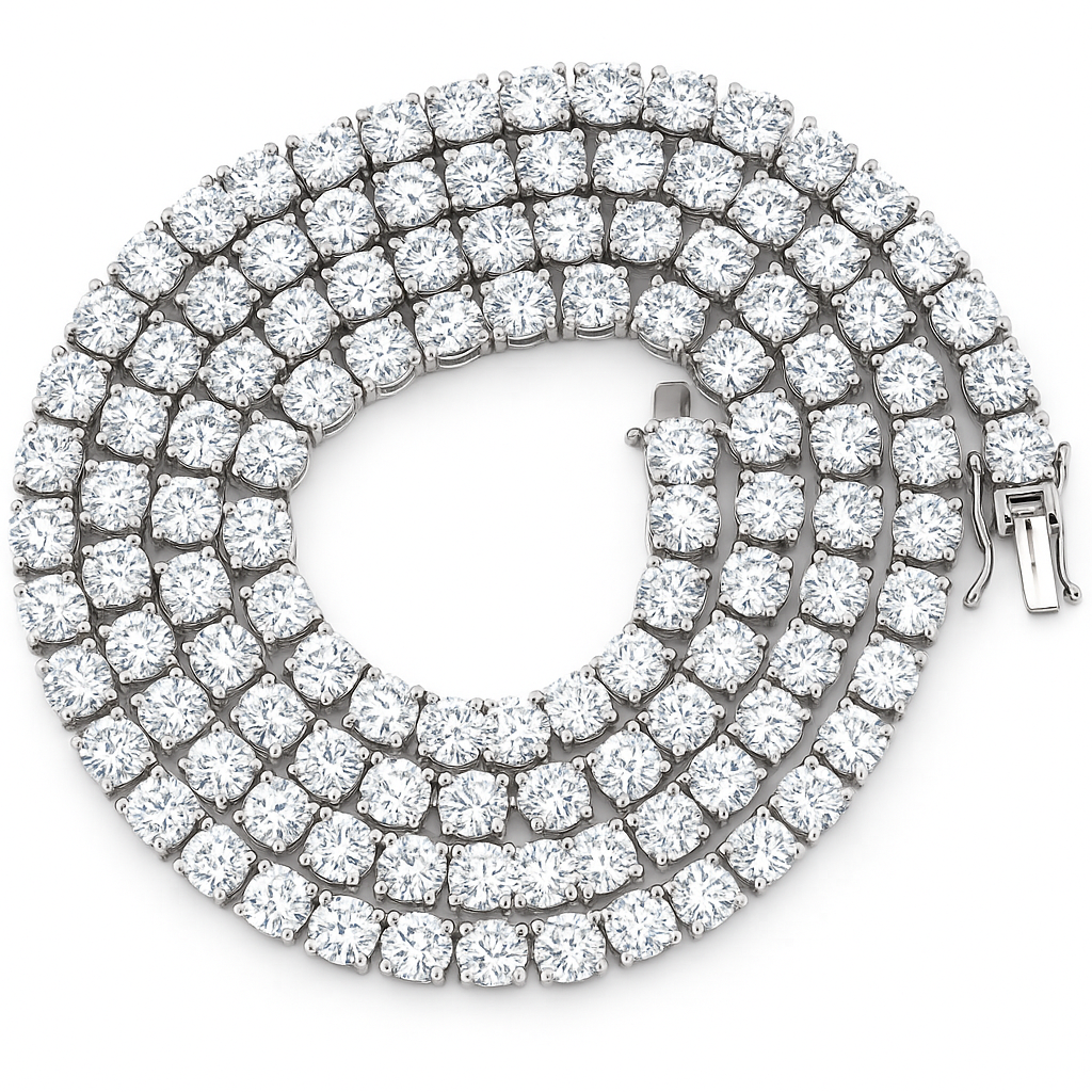 SPECIAL! 29.46ct G SI 14K White Gold Diamond Tennis Necklace 22"