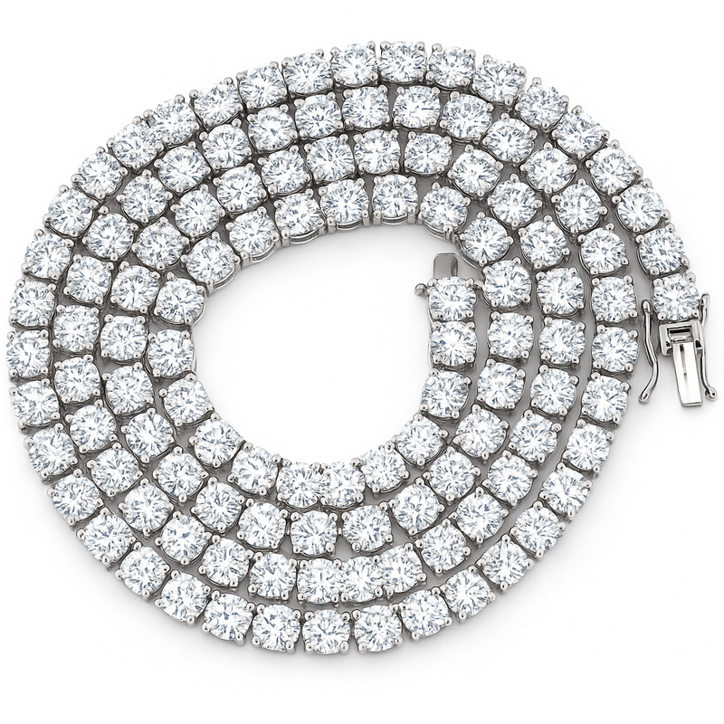 SPECIAL! 29.46ct G SI 14K White Gold Diamond Tennis Necklace 22"
