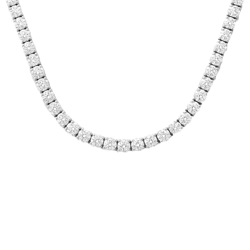 SPECIAL! 29.46ct G SI 14K White Gold Diamond Tennis Necklace 22"