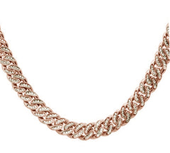 SPECIAL!  4mm 2.19ct G SI 14k Rose Gold Diamond Round Cuban Necklace 22"