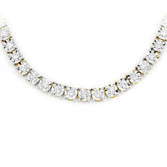 DIAMOND  CLOSEOUT!  8.35ct G SI 10K Yellow Gold Tennis Miracle Illusion Necklace 22"
