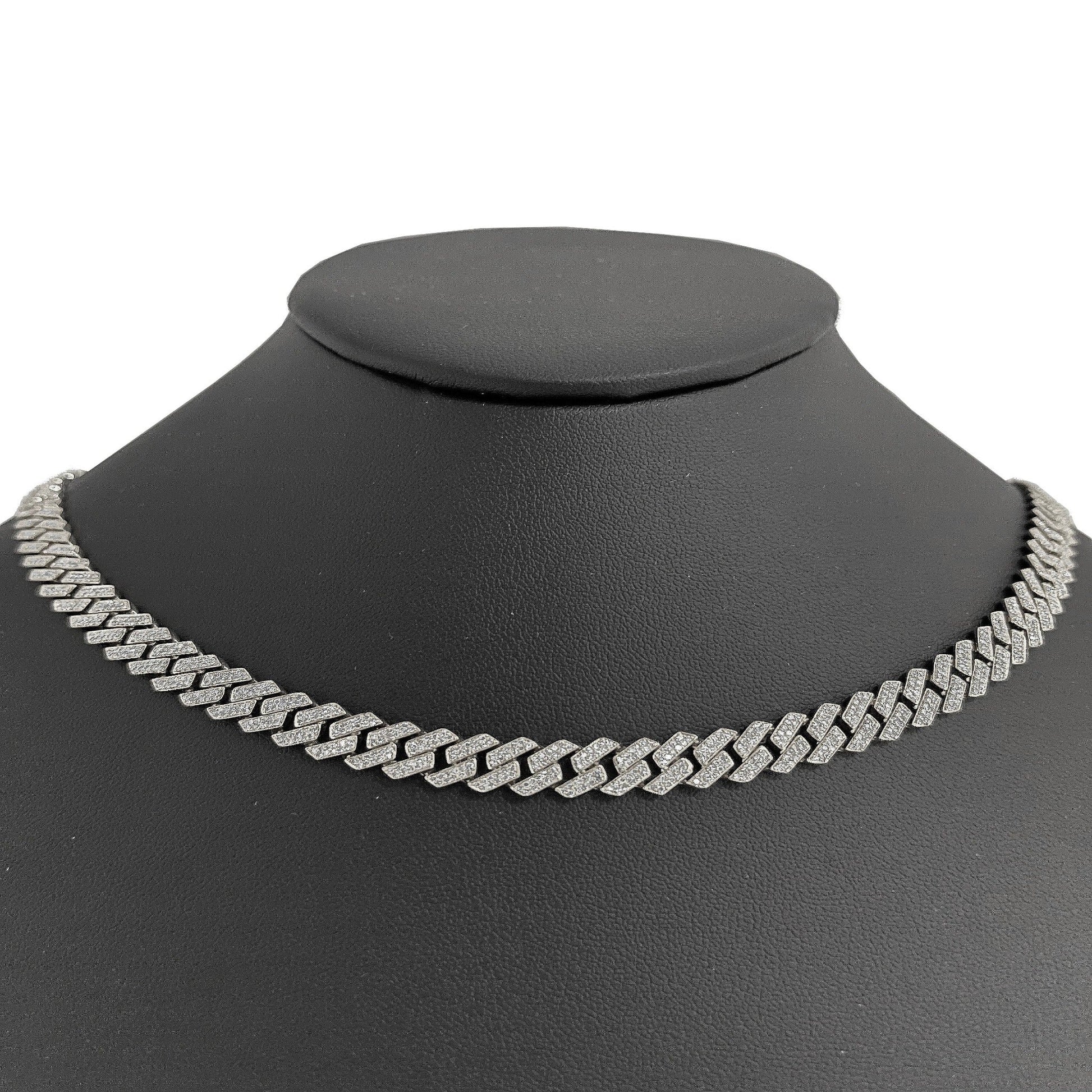 SPECIAL! 7MM 4.95ct G SI 14K White Gold Diamond Square Cuban Necklace 22"