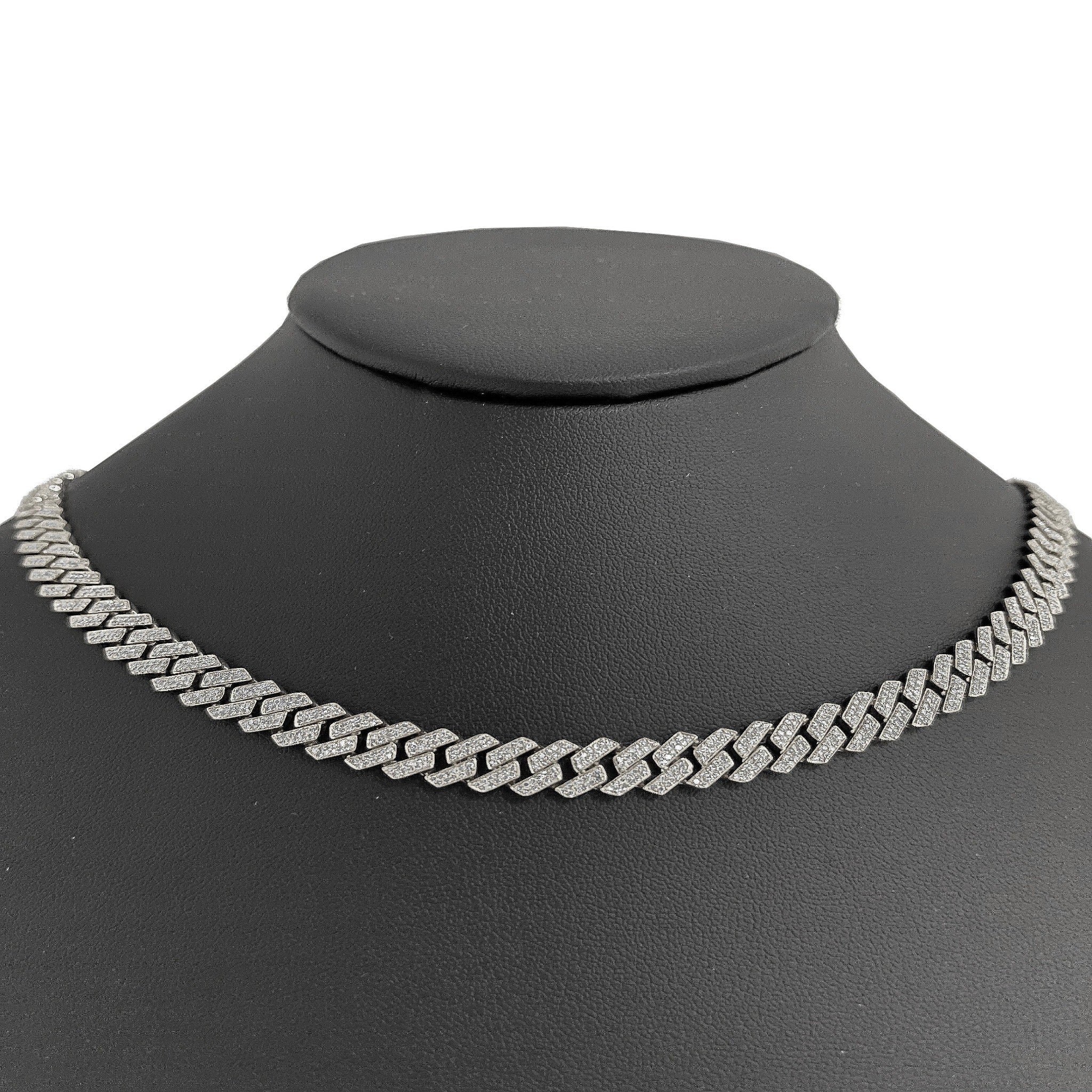SPECIAL! 7MM 5.23ct G SI 14K White Gold Diamond Square Cuban Necklace 22"