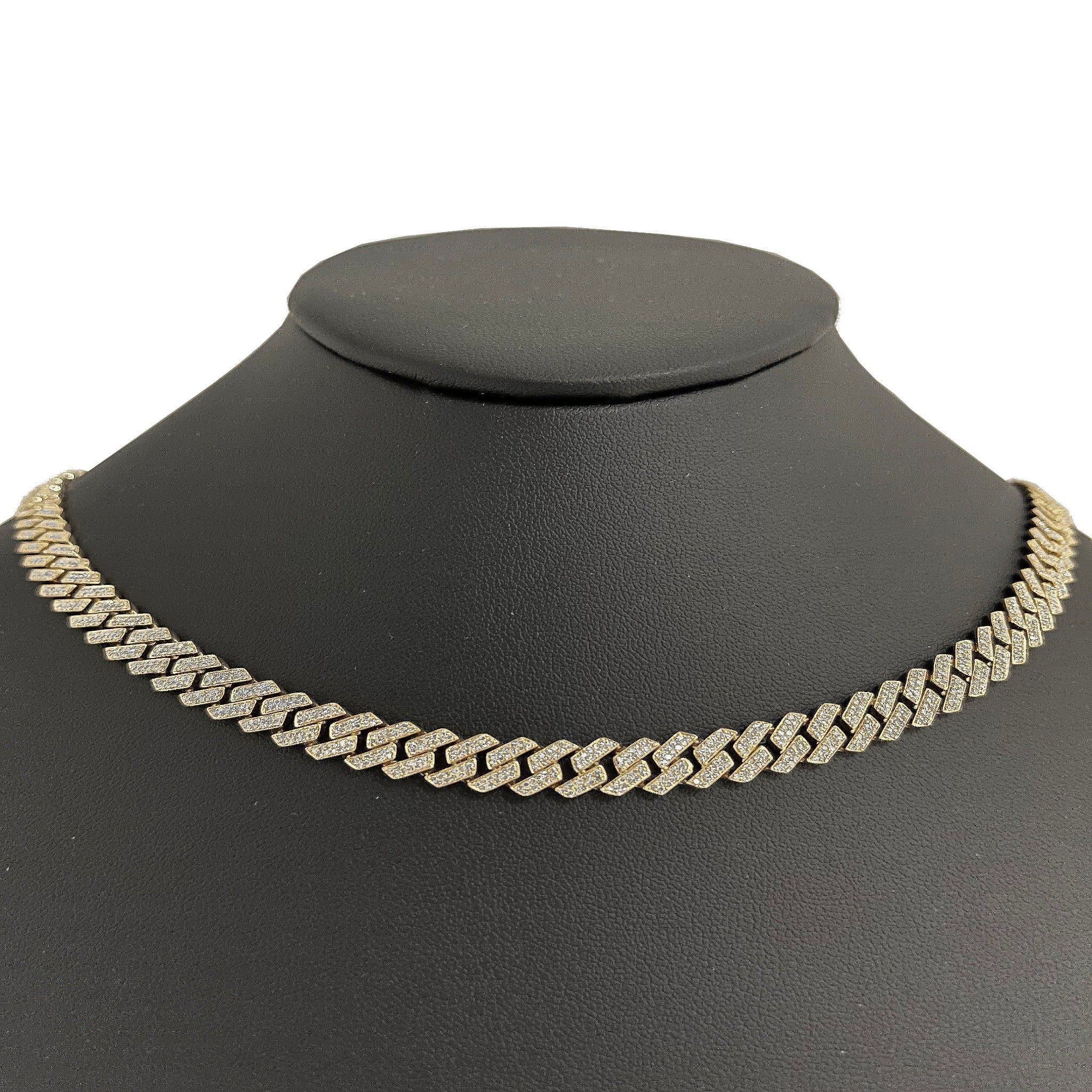 SPECIAL! 9MM 6.59ct G SI 14K Yellow Gold Diamond Square Cuban Necklace 18"