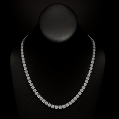 DIAMOND CLOSEOUT!  7mm 23.98ct G SI 14KT White Gold Round Flower Diamond Necklace 22"