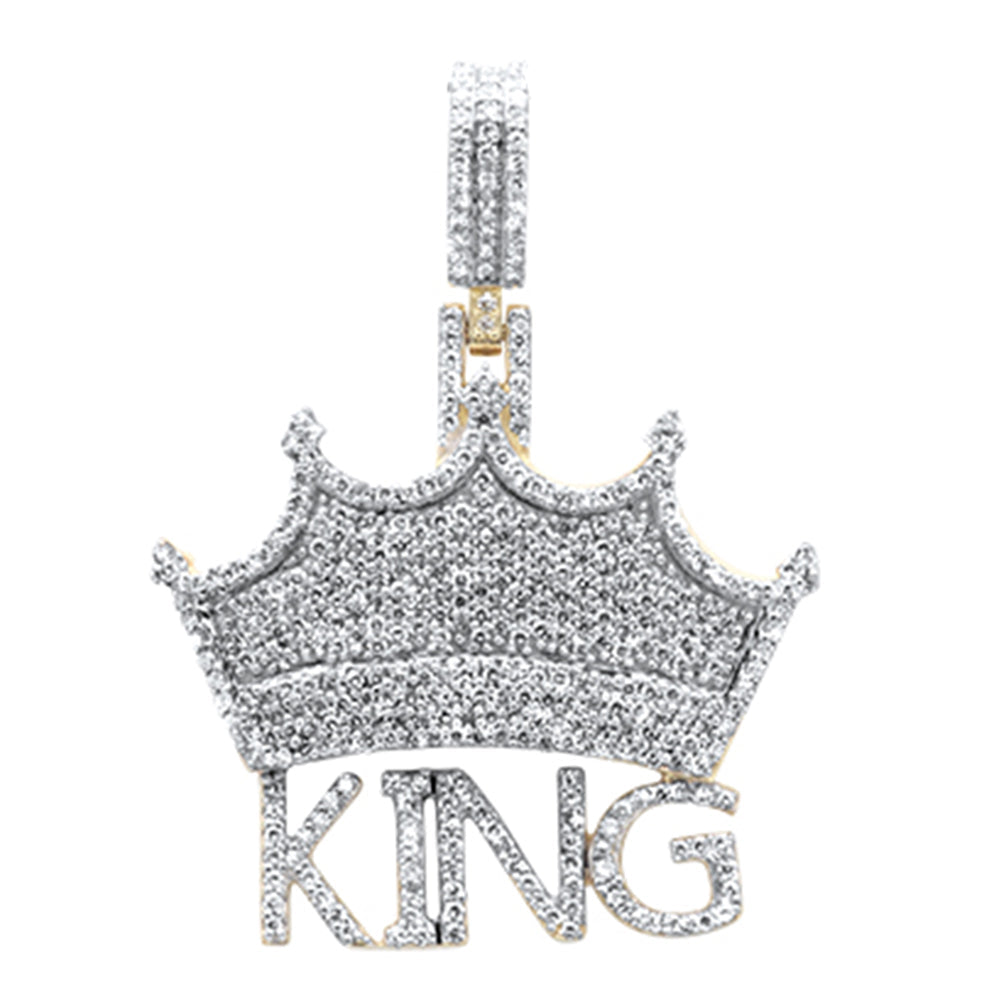DIAMOND CLOSEOUT!  .70ct G SI 10K Yellow Gold Diamond "KING" Crown Pendant