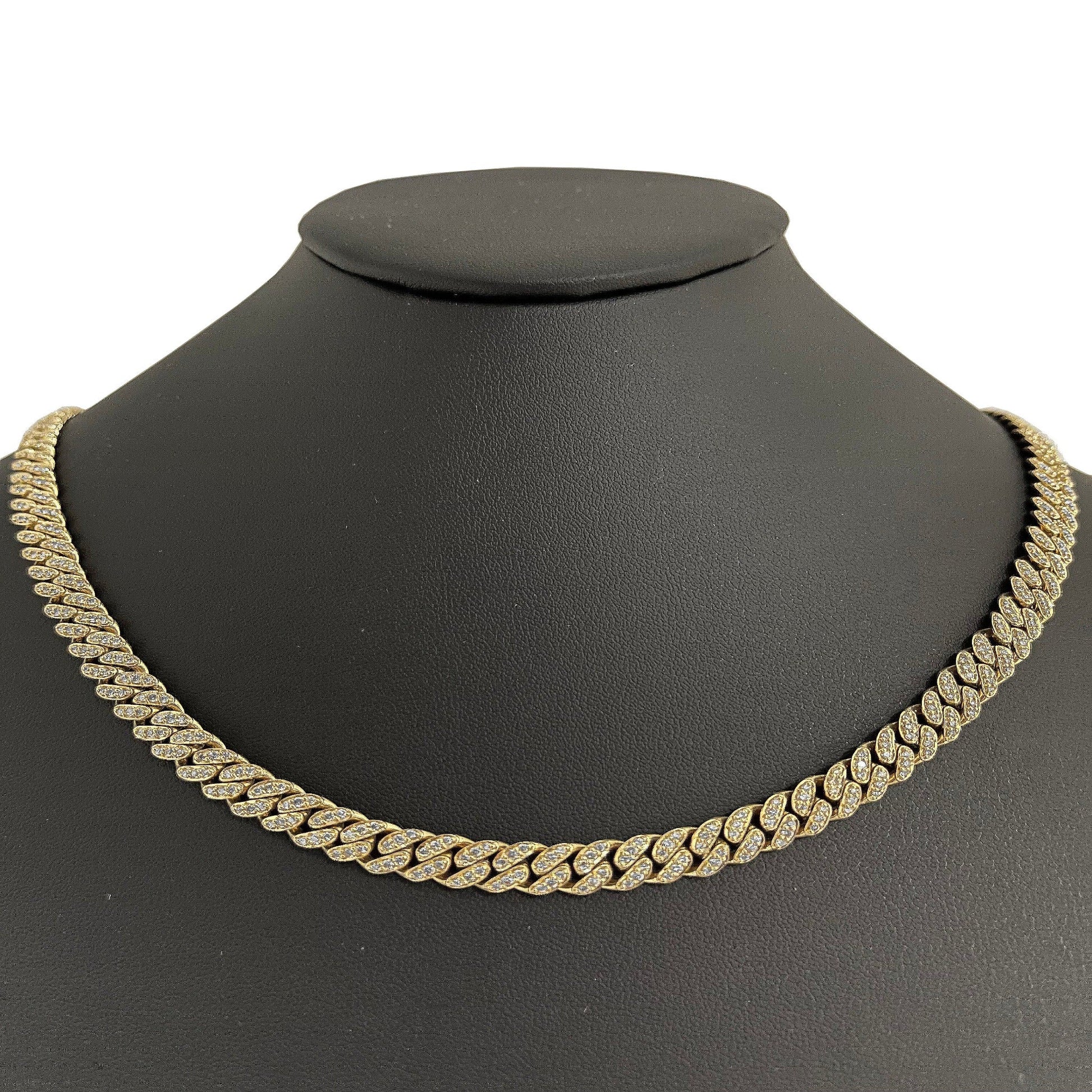 SPECIAL! 7mm 4.28ct G SI 14k Yellow Gold Diamond Round Cuban Necklace 22"