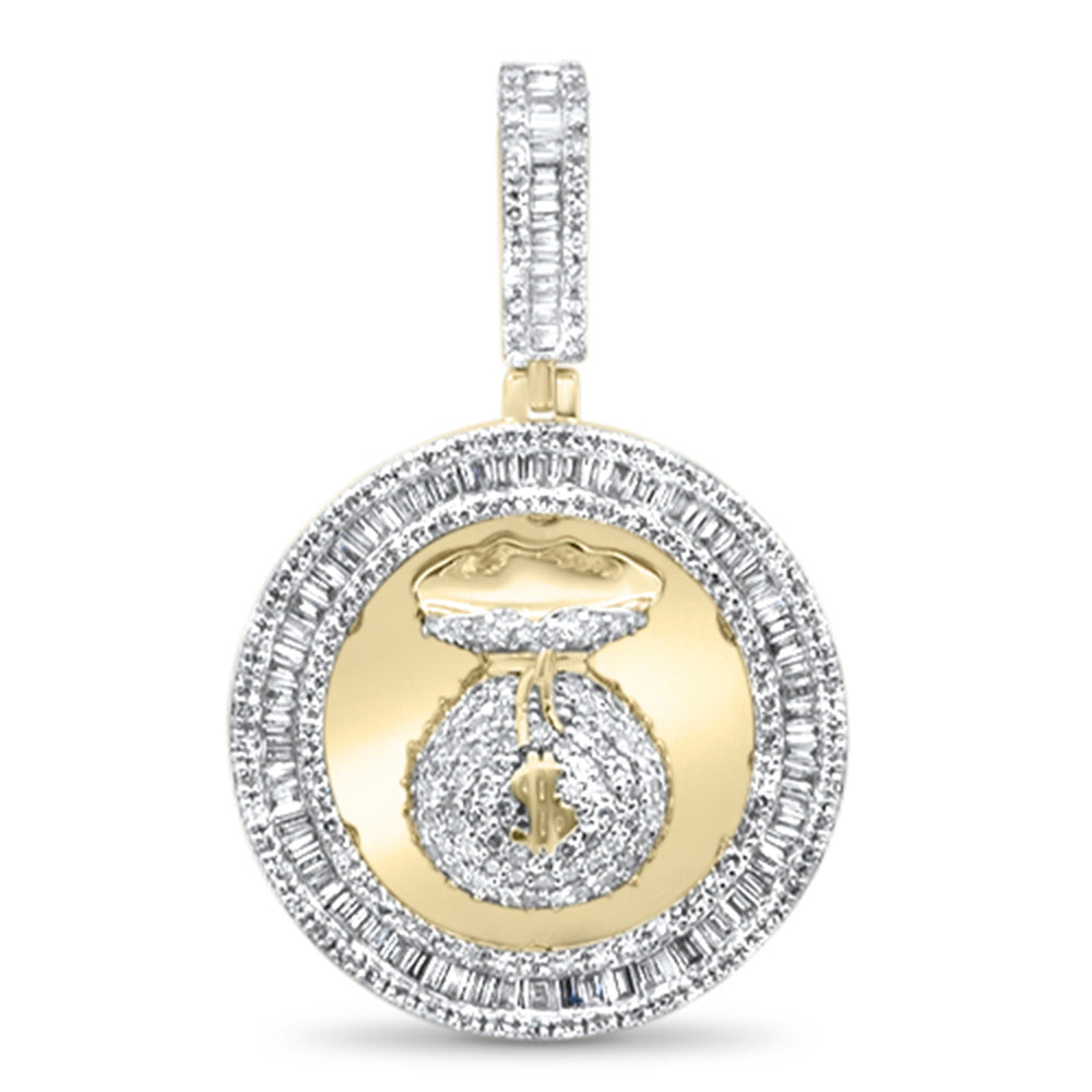 DIAMOND CLOSEOUT!  1.44ct G SI 10K Yellow Gold Diamond Hip Hop Money Bags Medallion Charm Pendant