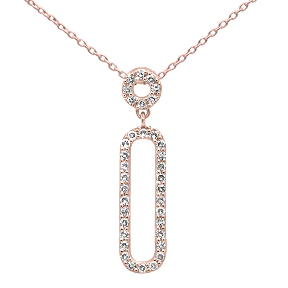 DIAMOND CLOSEOUT! .25ct G SI 14K Rose Gold Diamond Drop Pendant 18" Long Chain Included