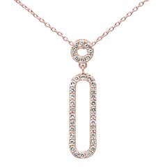 DIAMOND CLOSEOUT! .25ct G SI 14K Rose Gold Diamond Drop Pendant 18" Long Chain Included