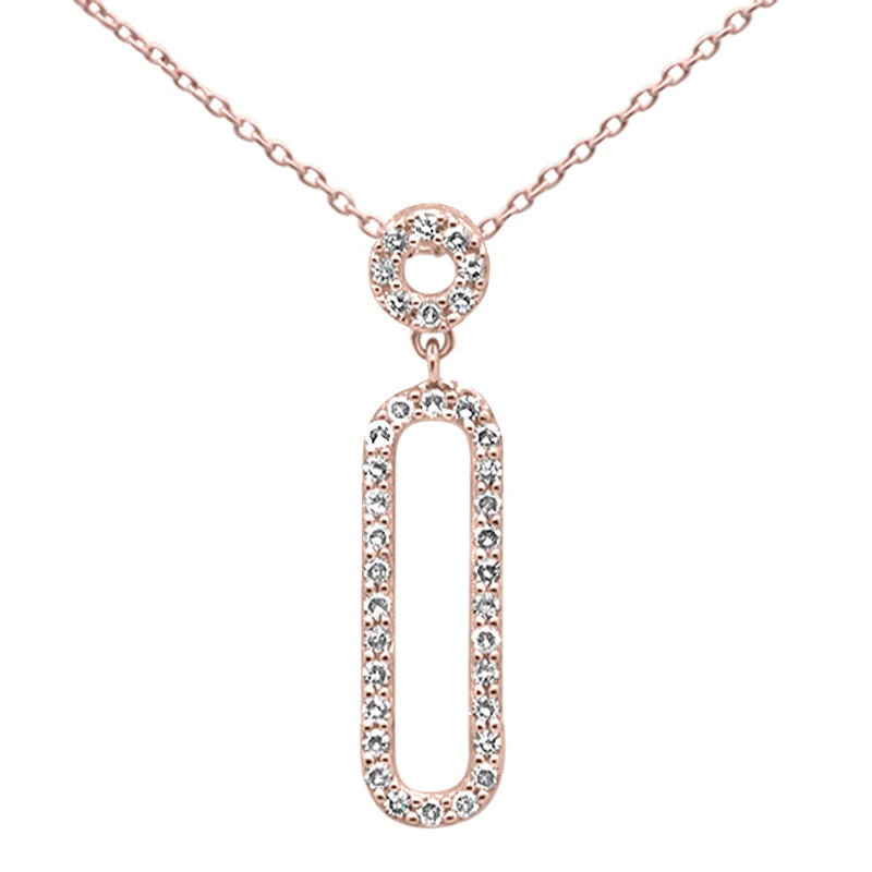 DIAMOND CLOSEOUT! .25ct G SI 14K Rose Gold Diamond Drop Pendant 18" Long Chain Included