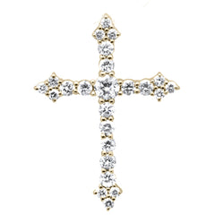 DIAMOND CLOSEOUT! .49ct G SI 14KT Yellow Gold Diamond Cross Pendant