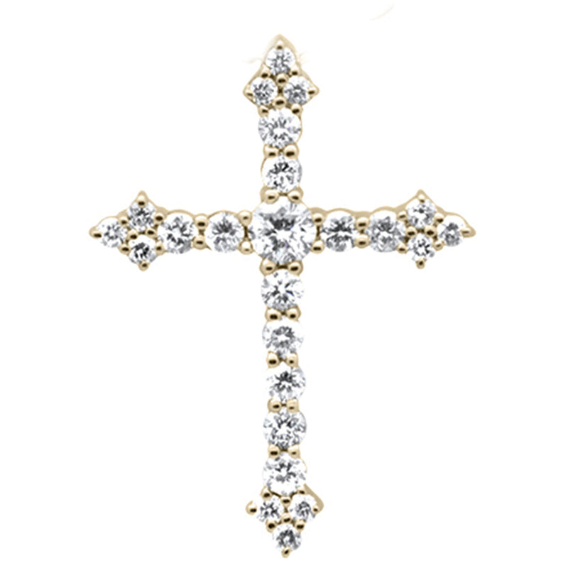 DIAMOND CLOSEOUT! .49ct G SI 14KT Yellow Gold Diamond Cross Pendant