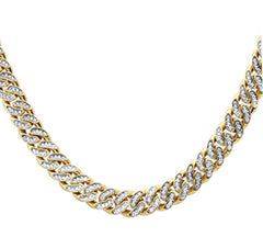 SPECIAL! 7mm 6.30ct G SI 14K Yellow Gold Diamond Iced out Micro Pave Round Miami Cuban Necklace 22"