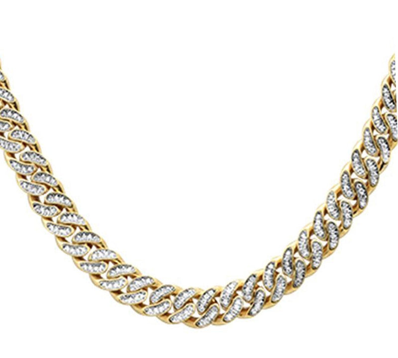 SPECIAL! 7mm 6.30ct G SI 14K Yellow Gold Diamond Iced out Micro Pave Round Miami Cuban Necklace 22"