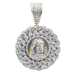 DIAMOND CLOSEOUT! .71ct G SI 10K Yellow Gold Diamond Benjamin Hip Hop Medallion Charm Pendant
