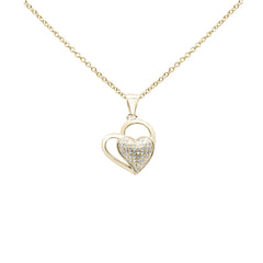 SPECIAL! .11ct G SI 10K Yellow Gold Diamond Heart Pendant Necklace 18" Long