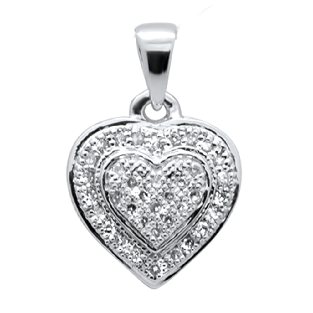DIAMOND CLOSEOUT! .11ct G SI 10K White Gold Diamond Heart Pendant