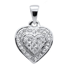 DIAMOND CLOSEOUT! .11ct G SI 10K White Gold Diamond Heart Pendant