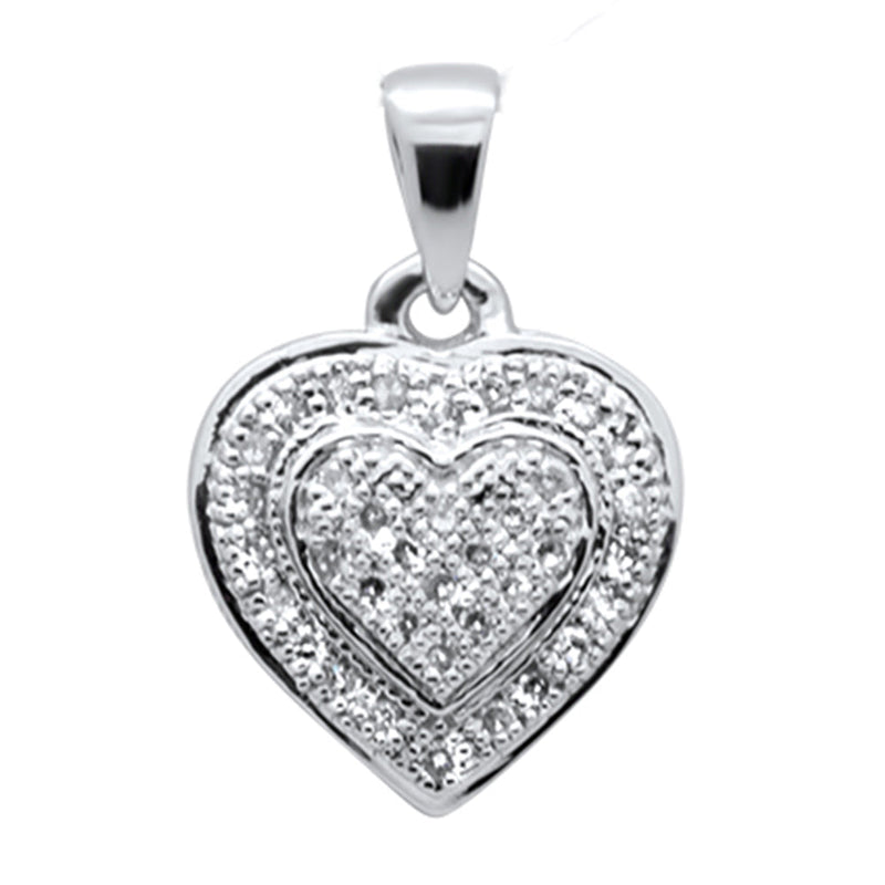 DIAMOND CLOSEOUT! .11ct G SI 10K White Gold Diamond Heart Pendant