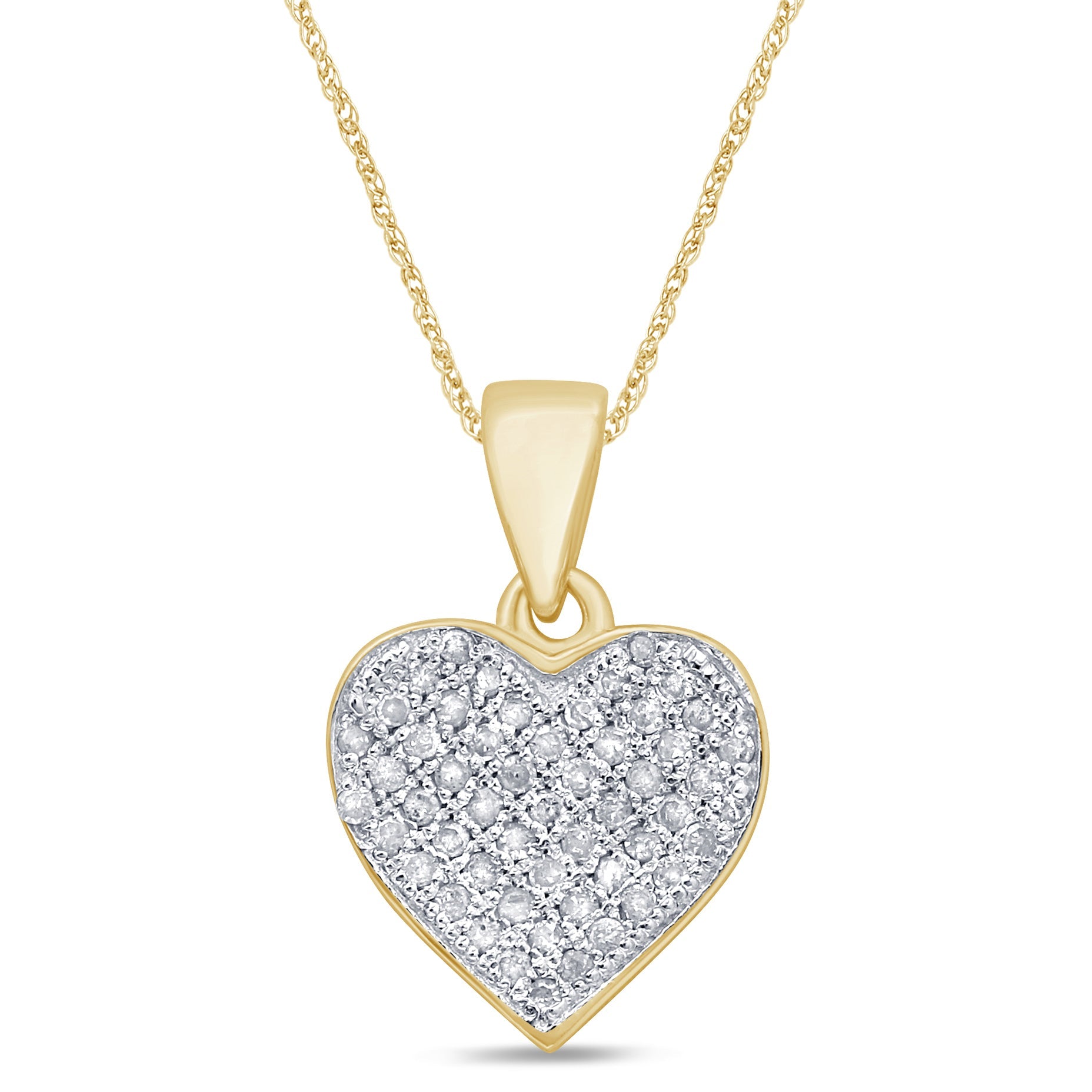 .15ct G SI 14K Yellow Gold Diamond Heart Pendant No Chain
