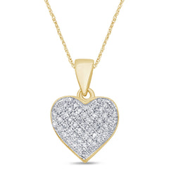 .15ct G SI 14K Yellow Gold Diamond Heart Pendant No Chain