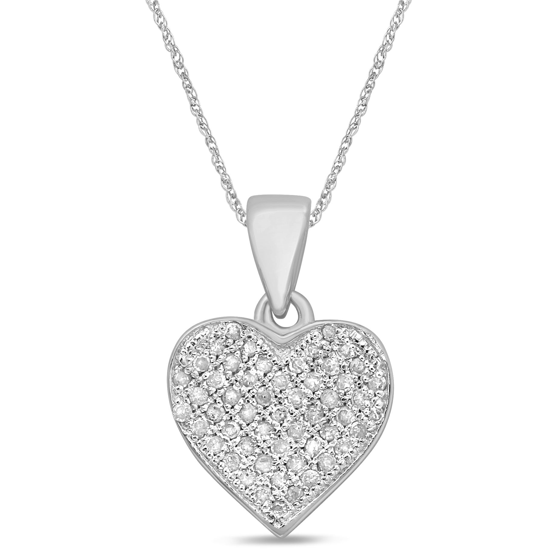 SPECIAL! .17ct G SI 14K White Gold Diamond Heart Pendant