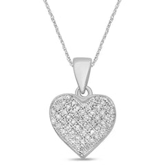 SPECIAL! .17ct G SI 14K White Gold Diamond Heart Pendant
