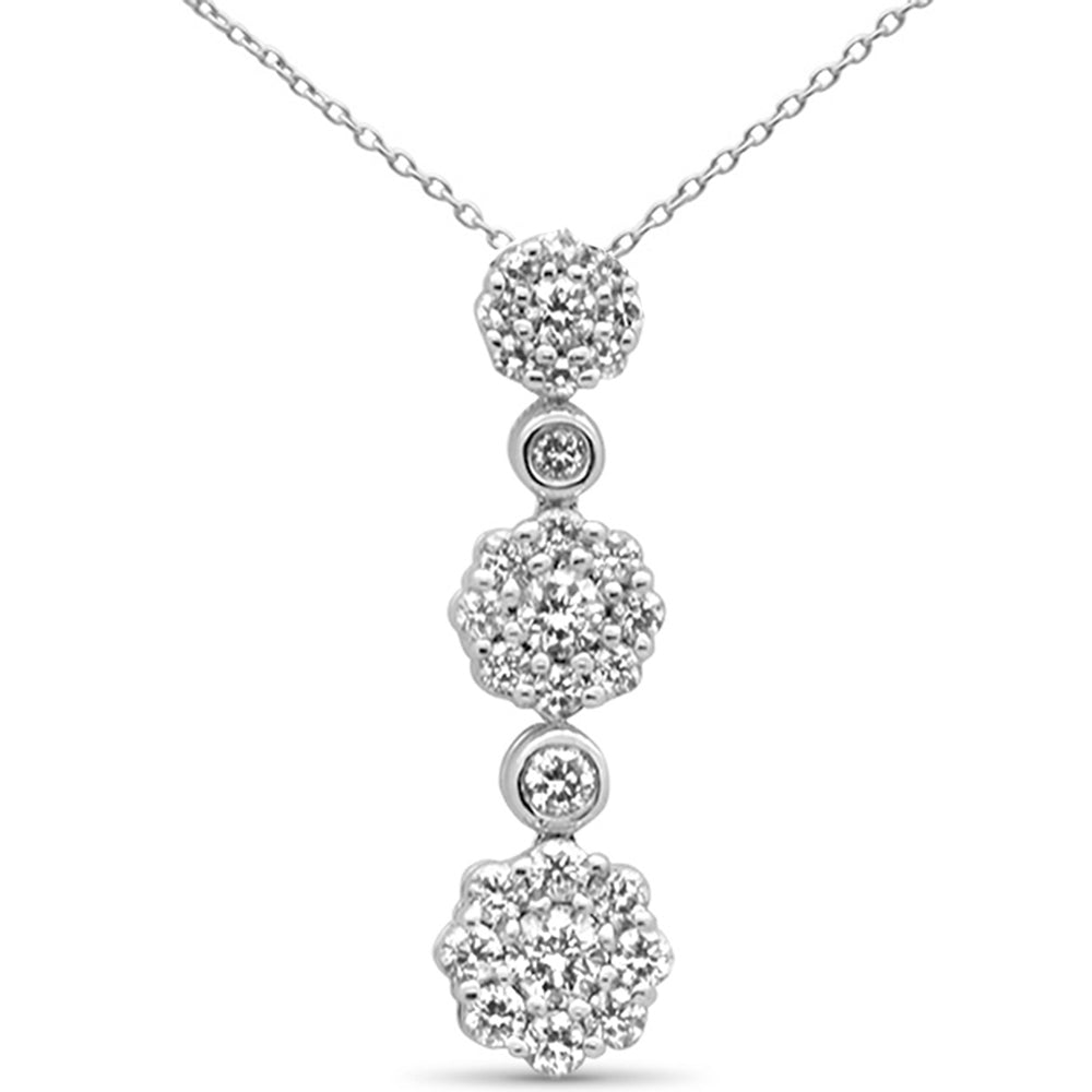 DIAMOND CLOSEOUT!  .38ct G SI 14K White Gold Diamond Fashion Pendant 18" Long Chain Included