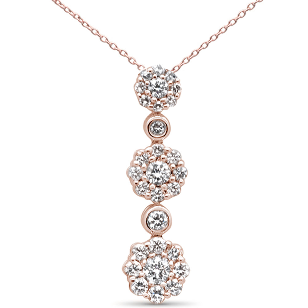 DIAMOND CLOSEOUT!  .39ct G SI 14K Rose Gold Diamond Fashion Pendant 18" Long Chain Included
