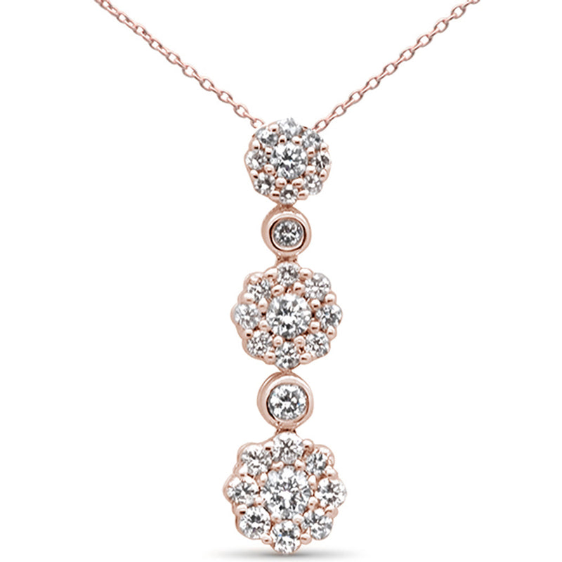 DIAMOND CLOSEOUT!  .39ct G SI 14K Rose Gold Diamond Fashion Pendant 18" Long Chain Included