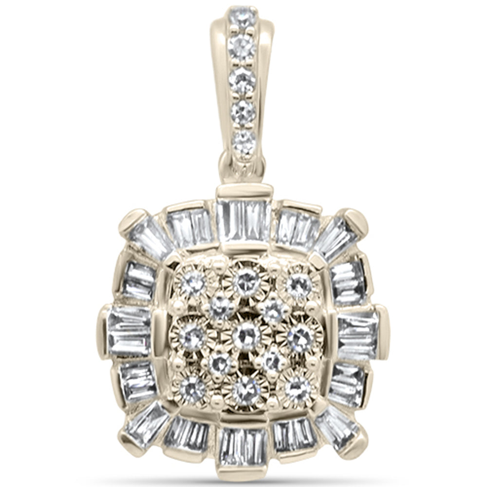 DIAMOND CLOSEOUT! .25ct G SI 14K Yellow Gold Diamond Round & Baguette Pendant