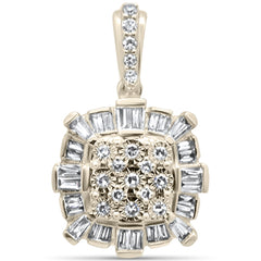 DIAMOND CLOSEOUT! .25ct G SI 14K Yellow Gold Diamond Round & Baguette Pendant