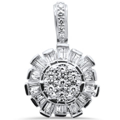DIAMOND CLOSEOUT! .26ct G SI 14K White Gold Diamond Round & Baguette Pendant