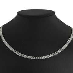 SPECIAL! 4mm 1.77ct G SI 14k White Gold Round Diamond Cuban Necklace 18"