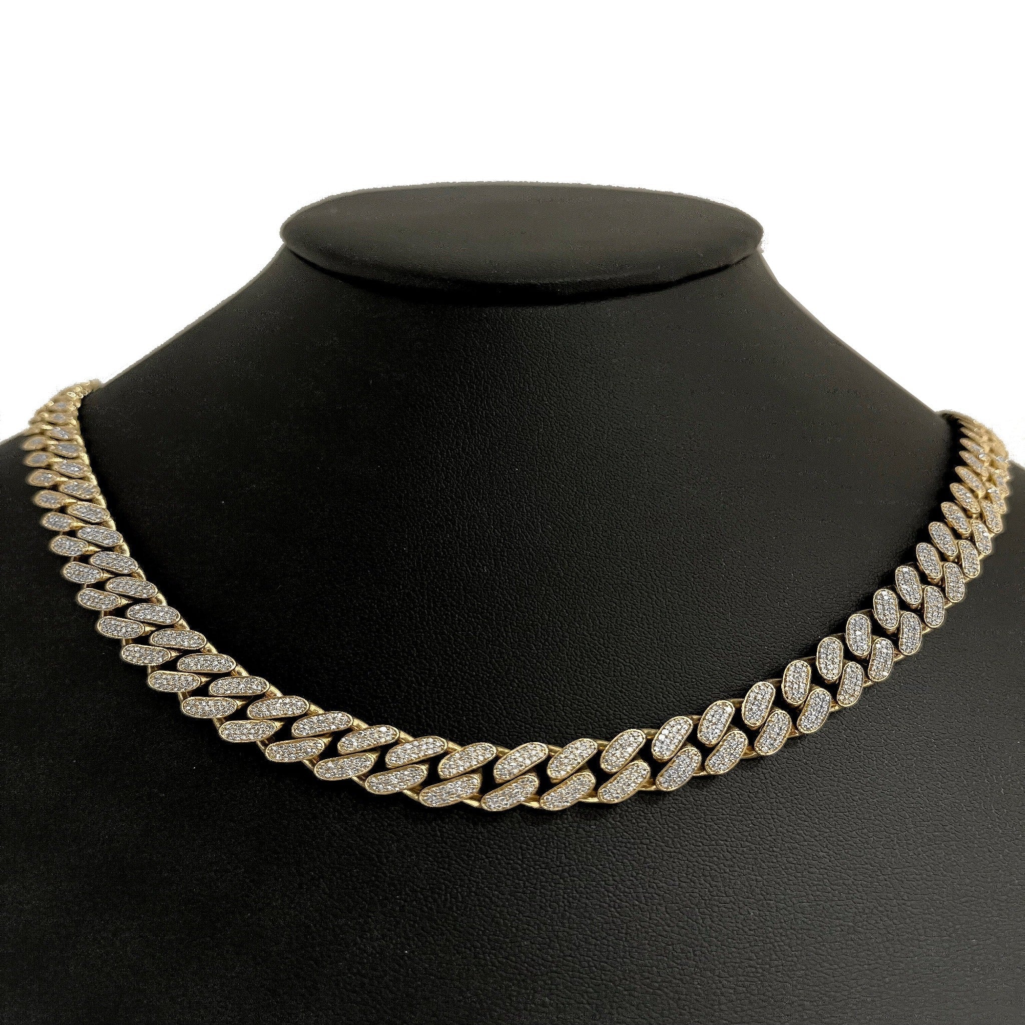 SPECIAL! 9MM 6.93ct G SI 10K Yellow Gold Diamond Round Cuban Necklace 22"