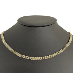 SPECIAL! 4mm 1.82ct 14k Yellow Gold Diamond Round Cuban Necklace 18"
