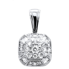 DIAMOND CLOSEOUT! .25ct G SI 14K White Gold Round & Baguette Diamond Pendant