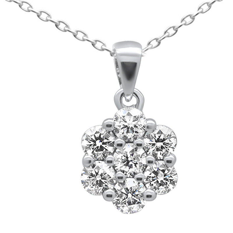DIAMOND CLOSEOUT! 1.51ct G SI 14K White Gold Diamond Cluster Pendant