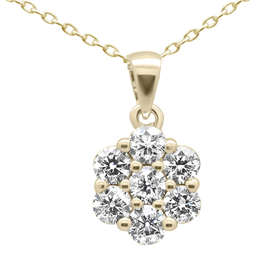 DIAMOND CLOSEOUT! 1.55ct G SI 14K Yellow Gold Diamond Cluster Pendant