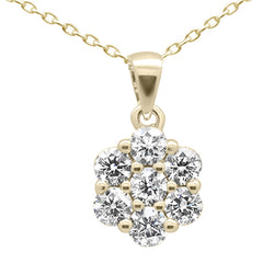 DIAMOND CLOSEOUT! 1.55ct G SI 14K Yellow Gold Diamond Cluster Pendant