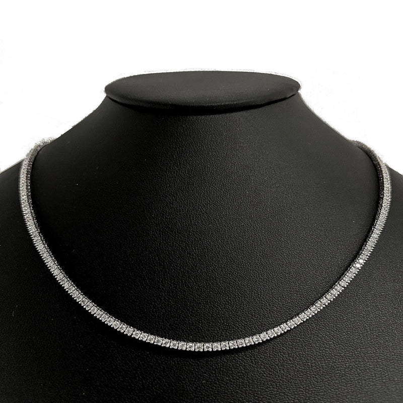 SPECIAL! 4.31ct G SI 14K White Gold Diamond Tennis Necklace 16" Long