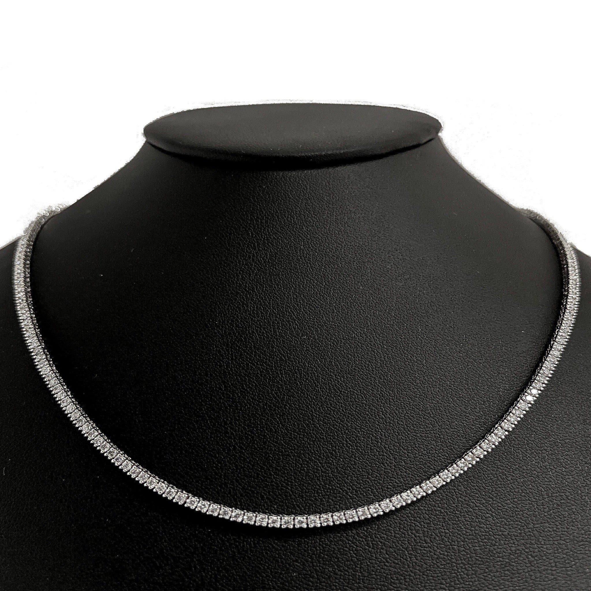 SPECIAL! 8.68ct G SI 14K White Gold Diamond Tennis Necklace 16"