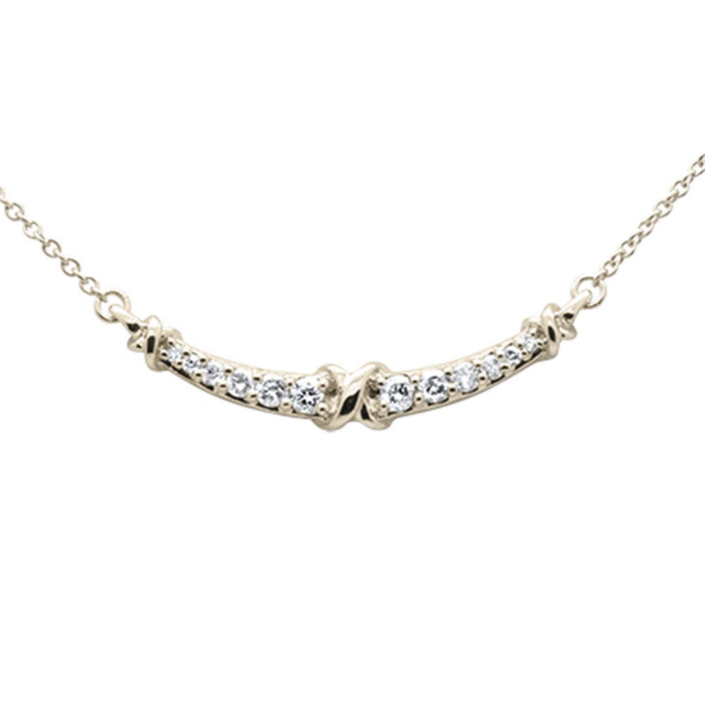 DIAMOND CLOSEOUT!  .21ct G SI 14K Yellow Gold Curve Diamond Pendant Necklace 18"