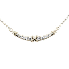DIAMOND CLOSEOUT!  .21ct G SI 14K Yellow Gold Curve Diamond Pendant Necklace 18"