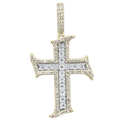 DIAMOND CLOSEOUT!  .48ct G SI 10K Yellow Gold Diamond Cross Necklace Pendant