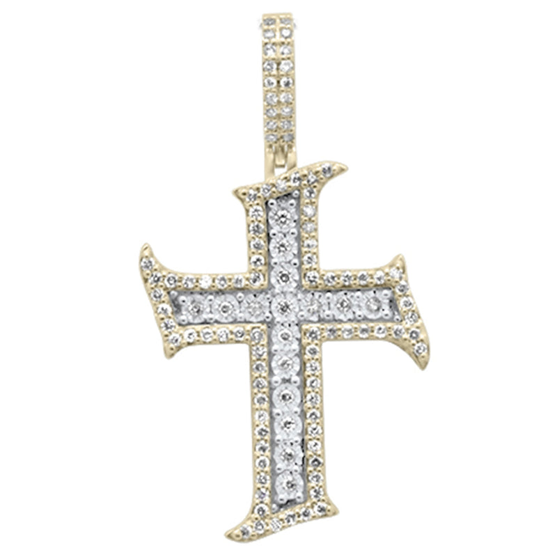 DIAMOND CLOSEOUT!  .48ct G SI 10K Yellow Gold Diamond Cross Necklace Pendant