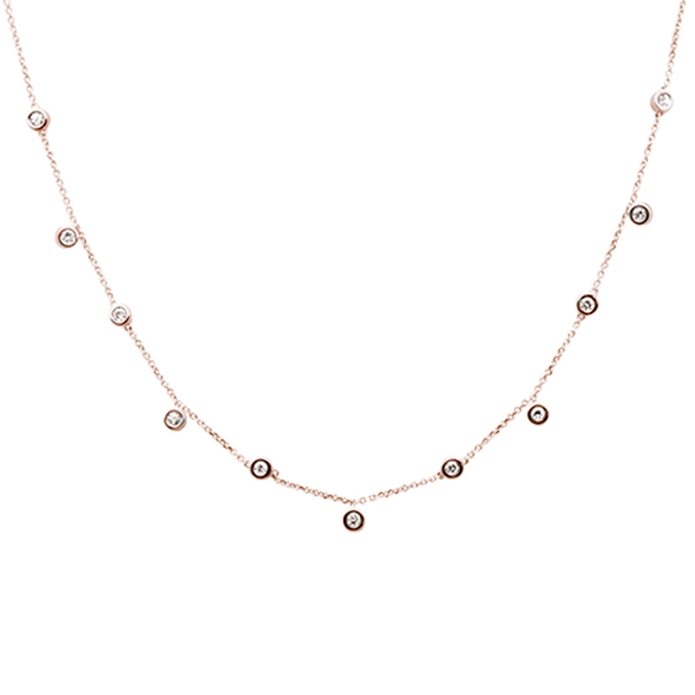 DIAMOND CLOSEOUT!  .33ct G SI 14K Rose Gold Diamond by the Yard Necklace 18"