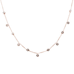 DIAMOND CLOSEOUT!  .33ct G SI 14K Rose Gold Diamond by the Yard Necklace 18"