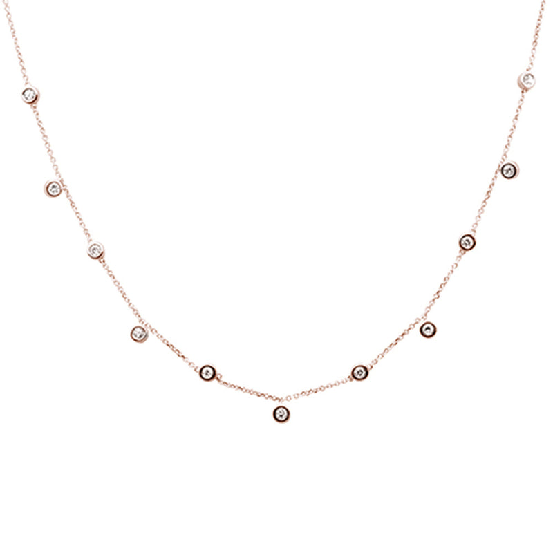 DIAMOND CLOSEOUT!  .33ct G SI 14K Rose Gold Diamond by the Yard Necklace 18"